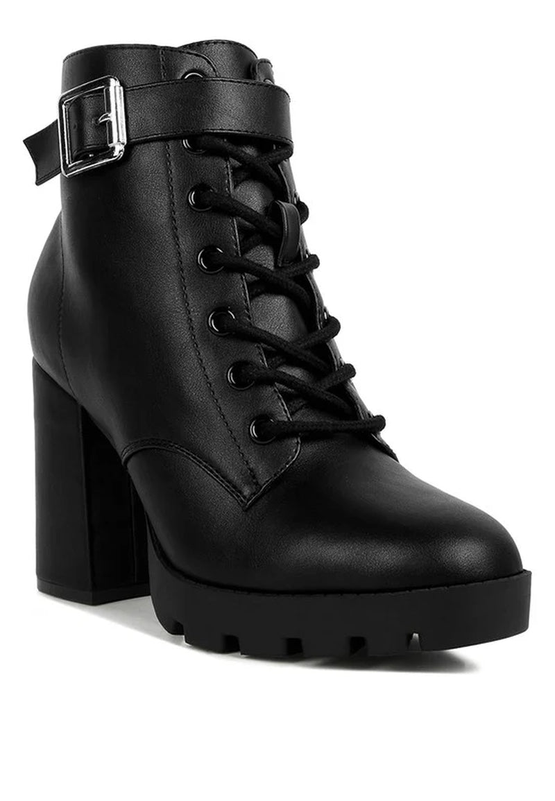 Grahams Faux Leather Lace up Boots