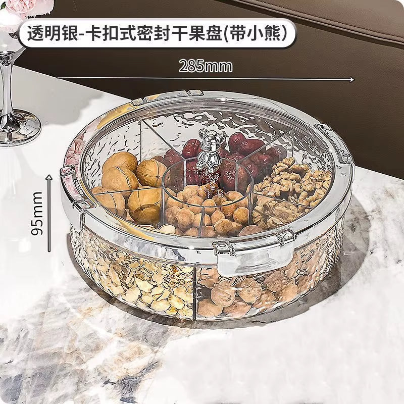 Ripple Seal Snack Box Compartment Food Storage Tray Dried Fruit Snack Tray Snacks Nuts Storage Box Dried Fruit Tray 정리함