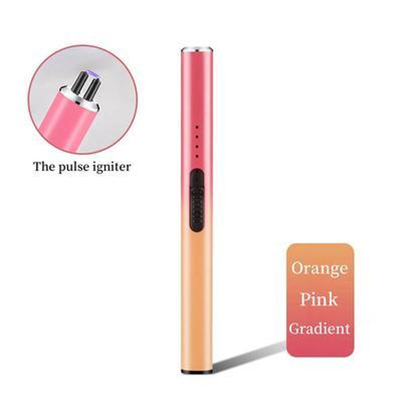 Electric Arc Flameless Lighter Windproof with Safety Lock USB Fast Charging Data Cable for Camping BBQ Candle