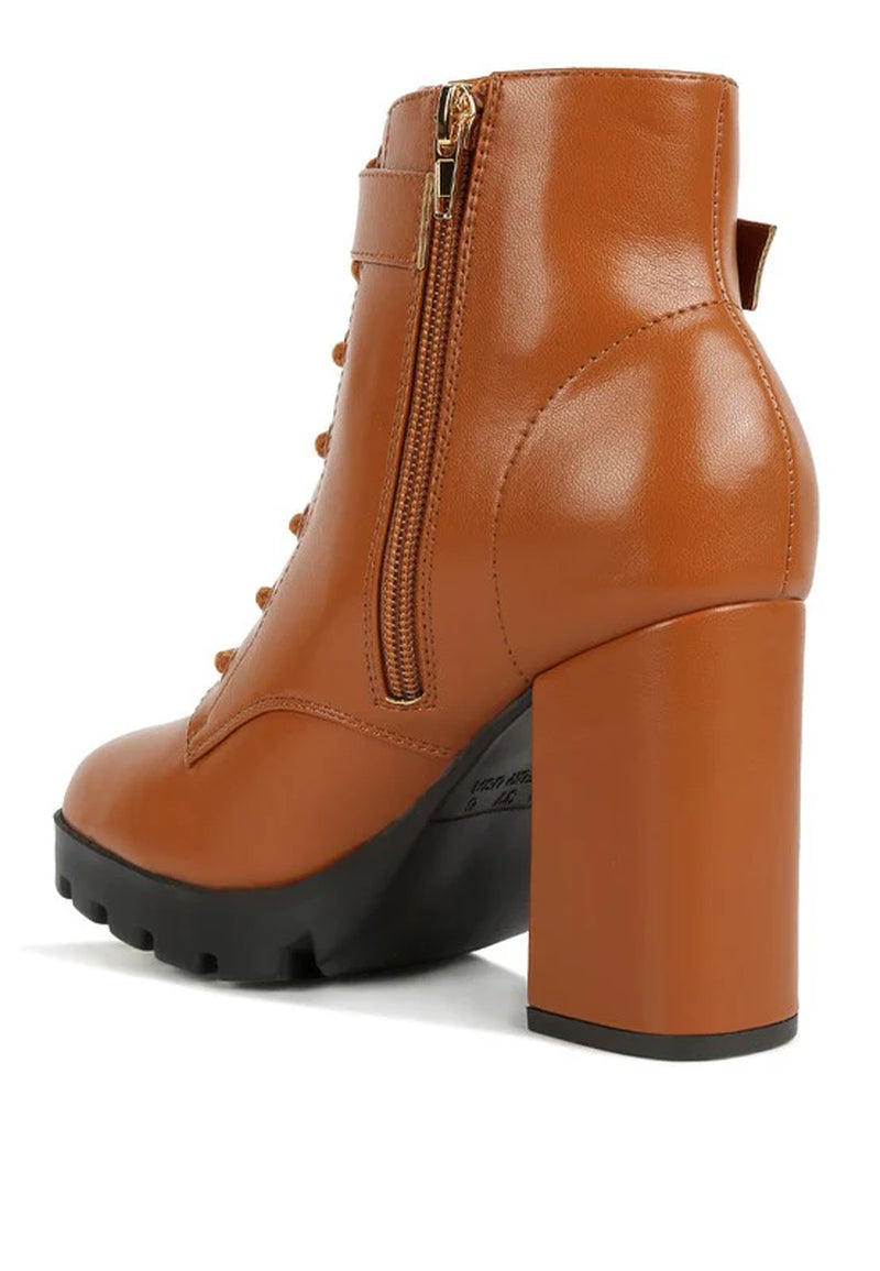 Grahams Faux Leather Lace up Boots