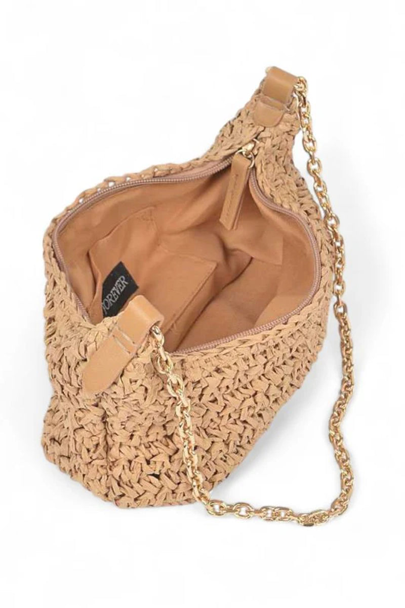 Faux Straw Fashion Shoulder Bag