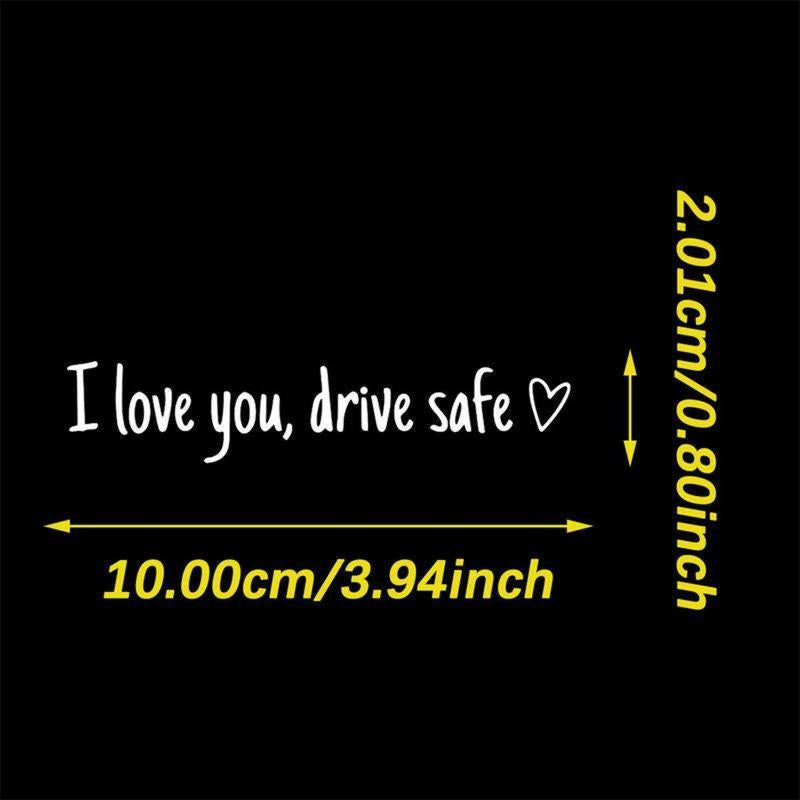 Vinyl Decal for Car,4 Counts Set I Love You Drive Safe Car Mirror Decal,Car Rearview Mirror Sticker,Universal Car Accessory.