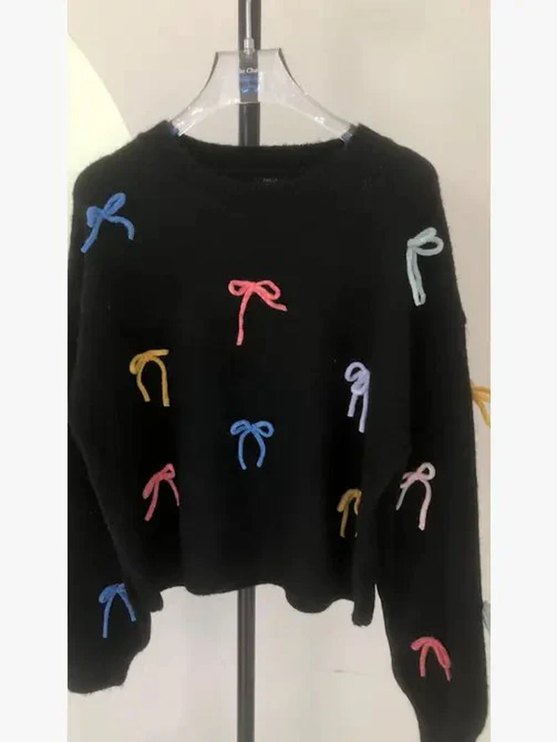All over Bow Knit Sweater
