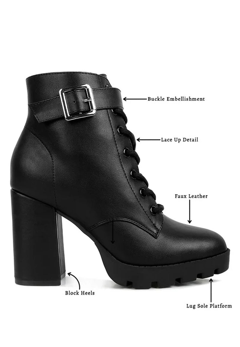 Grahams Faux Leather Lace up Boots