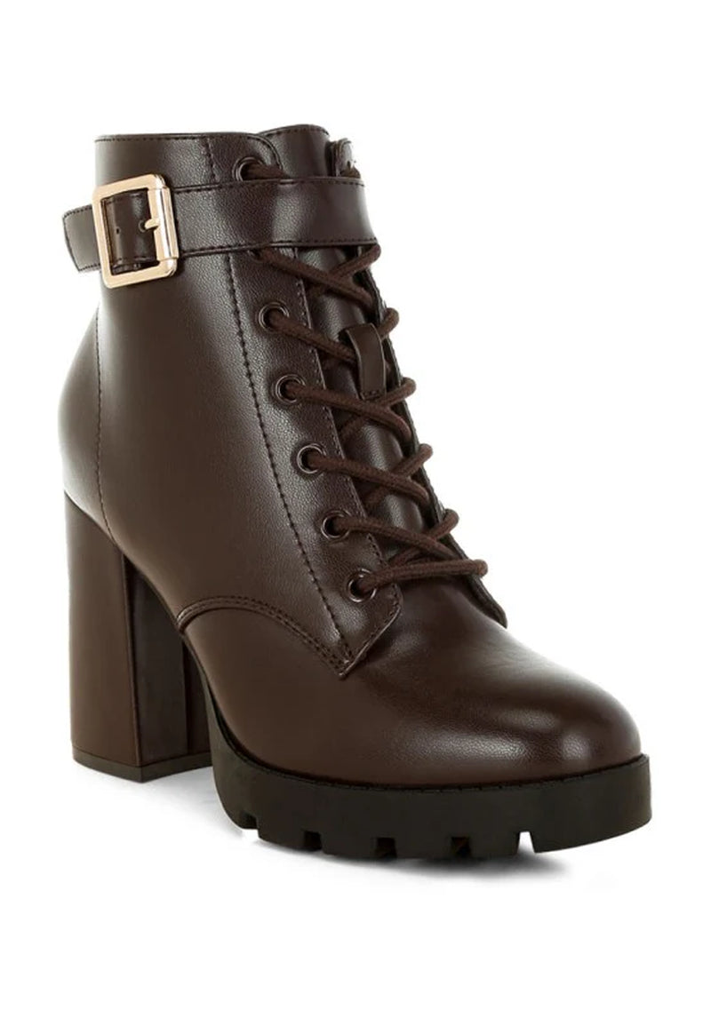 Grahams Faux Leather Lace up Boots