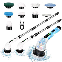 Electric Spin Scrubber with 9 Replaceable Brush Heads Dual Speed Adjustable Handle for Bathroom Kitchen Car Portable Durable USB-C Fast Charging Cleaner Household Itemcarrie-