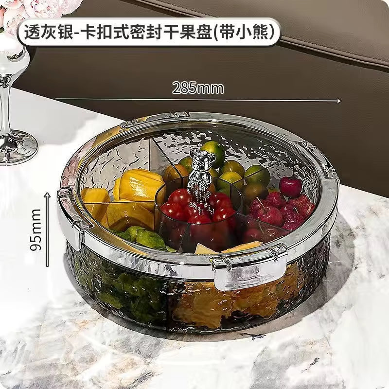 Ripple Seal Snack Box Compartment Food Storage Tray Dried Fruit Snack Tray Snacks Nuts Storage Box Dried Fruit Tray 정리함