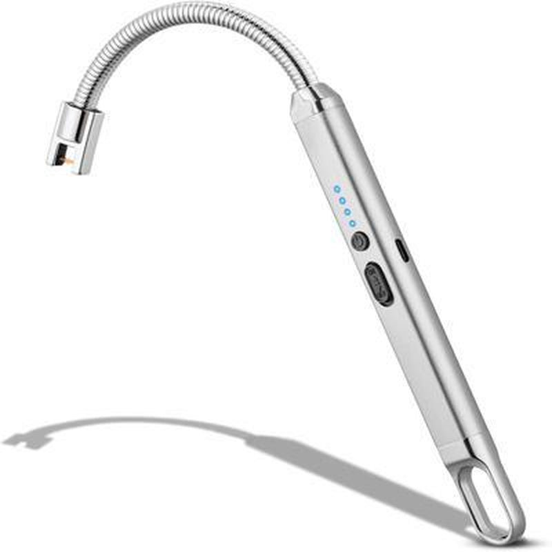Electric Arc Flameless Lighter Windproof with Safety Lock USB Fast Charging Data Cable for Camping BBQ Candle