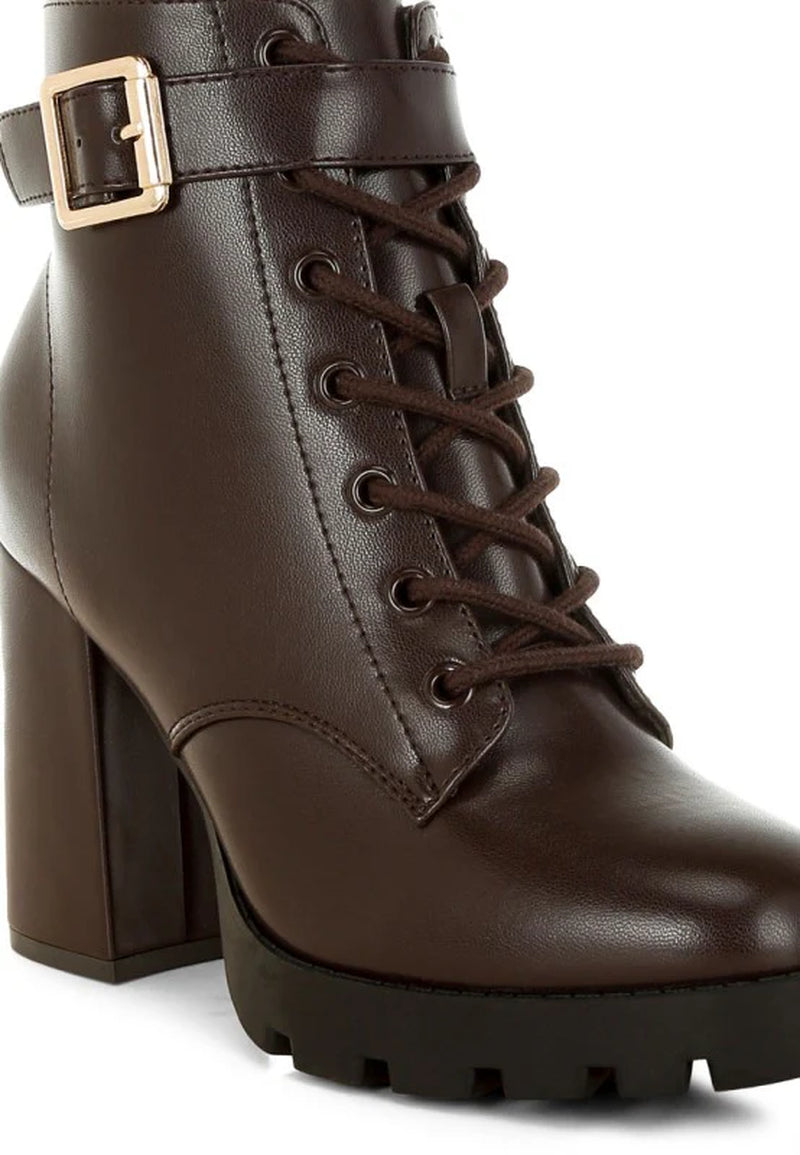 Grahams Faux Leather Lace up Boots