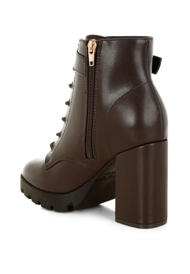 Grahams Faux Leather Lace up Boots