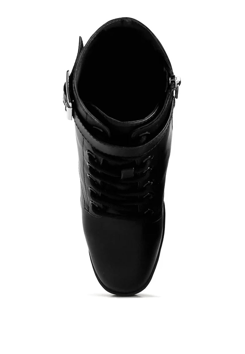 Grahams Faux Leather Lace up Boots