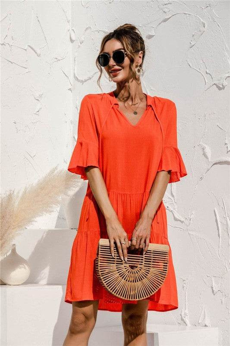 Tiered Short Sleeve Dress