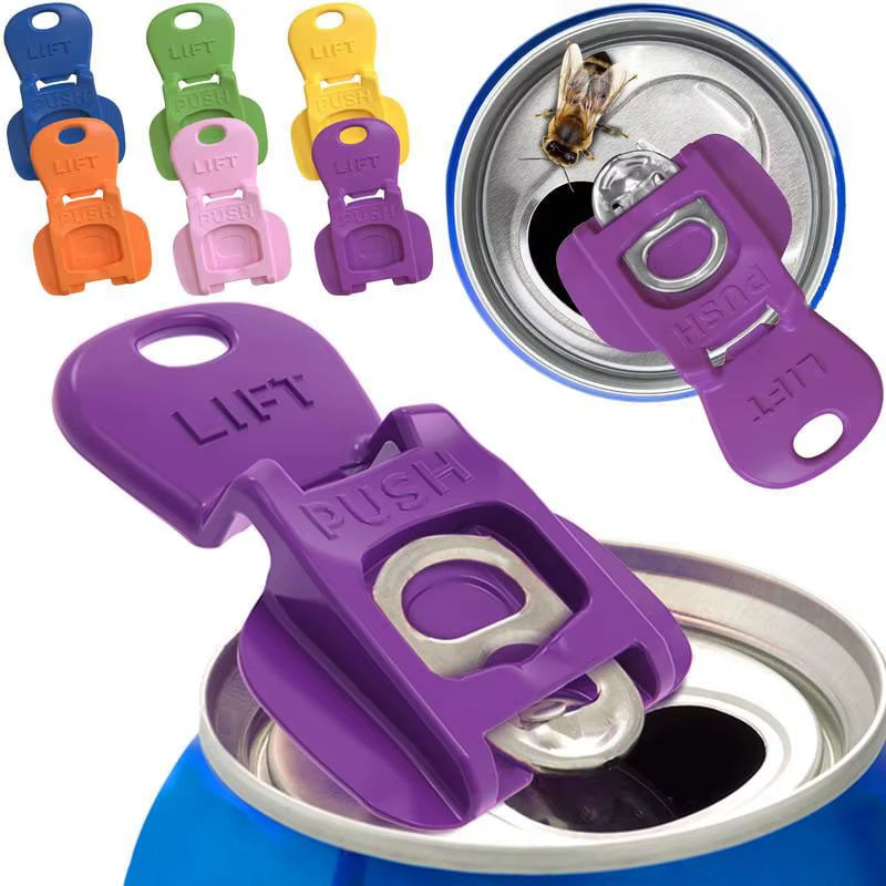 Easy Tab Opener&Drink Protector Coke Beverage Can Opener Plastic Simple Bottle Opener Sealing Dustproof Easy to Pull Can Opener