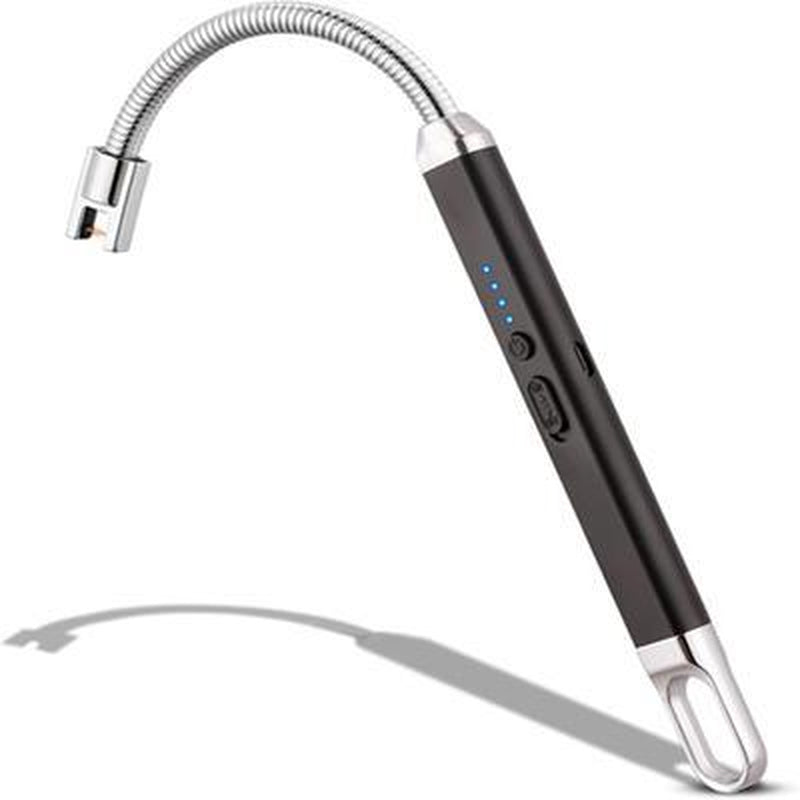 Electric Arc Flameless Lighter Windproof with Safety Lock USB Fast Charging Data Cable for Camping BBQ Candle