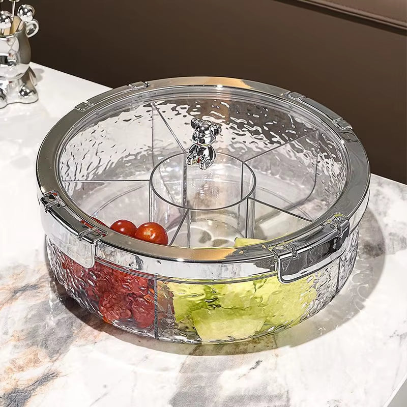 Ripple Seal Snack Box Compartment Food Storage Tray Dried Fruit Snack Tray Snacks Nuts Storage Box Dried Fruit Tray 정리함