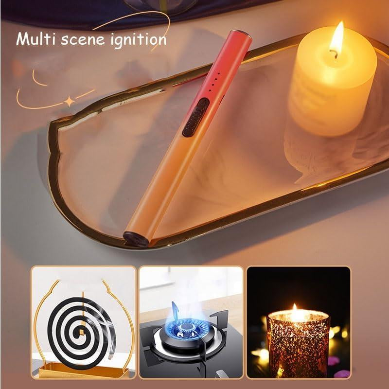 Electric Arc Flameless Lighter Windproof with Safety Lock USB Fast Charging Data Cable for Camping BBQ Candle