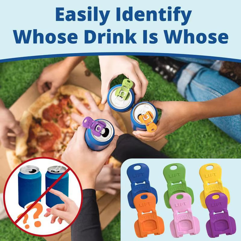Easy Tab Opener&Drink Protector Coke Beverage Can Opener Plastic Simple Bottle Opener Sealing Dustproof Easy to Pull Can Opener