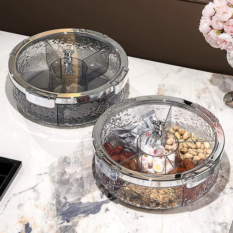 Ripple Seal Snack Box Compartment Food Storage Tray Dried Fruit Snack Tray Snacks Nuts Storage Box Dried Fruit Tray 정리함