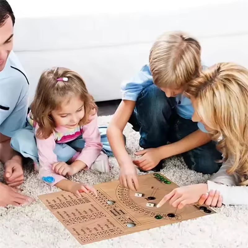 Baseball Dice Board Game Wooden Dice and Marble Board Game Interactive Double Battle Table Game Fun Sports Toy