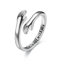 \"Always with You\" Hugging Arms Adjustable Ring
