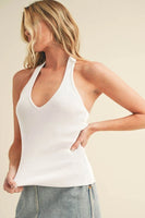 Aemi + Co Ribbed Halter Neck Cami