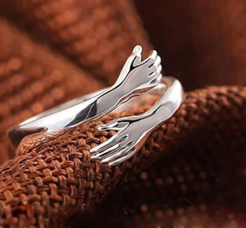 \"Always with You\" Hugging Arms Adjustable Ring