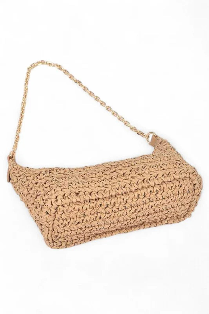 Faux Straw Fashion Shoulder Bag