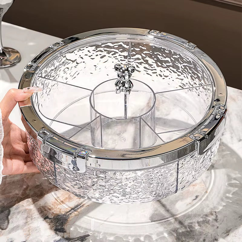 Ripple Seal Snack Box Compartment Food Storage Tray Dried Fruit Snack Tray Snacks Nuts Storage Box Dried Fruit Tray 정리함