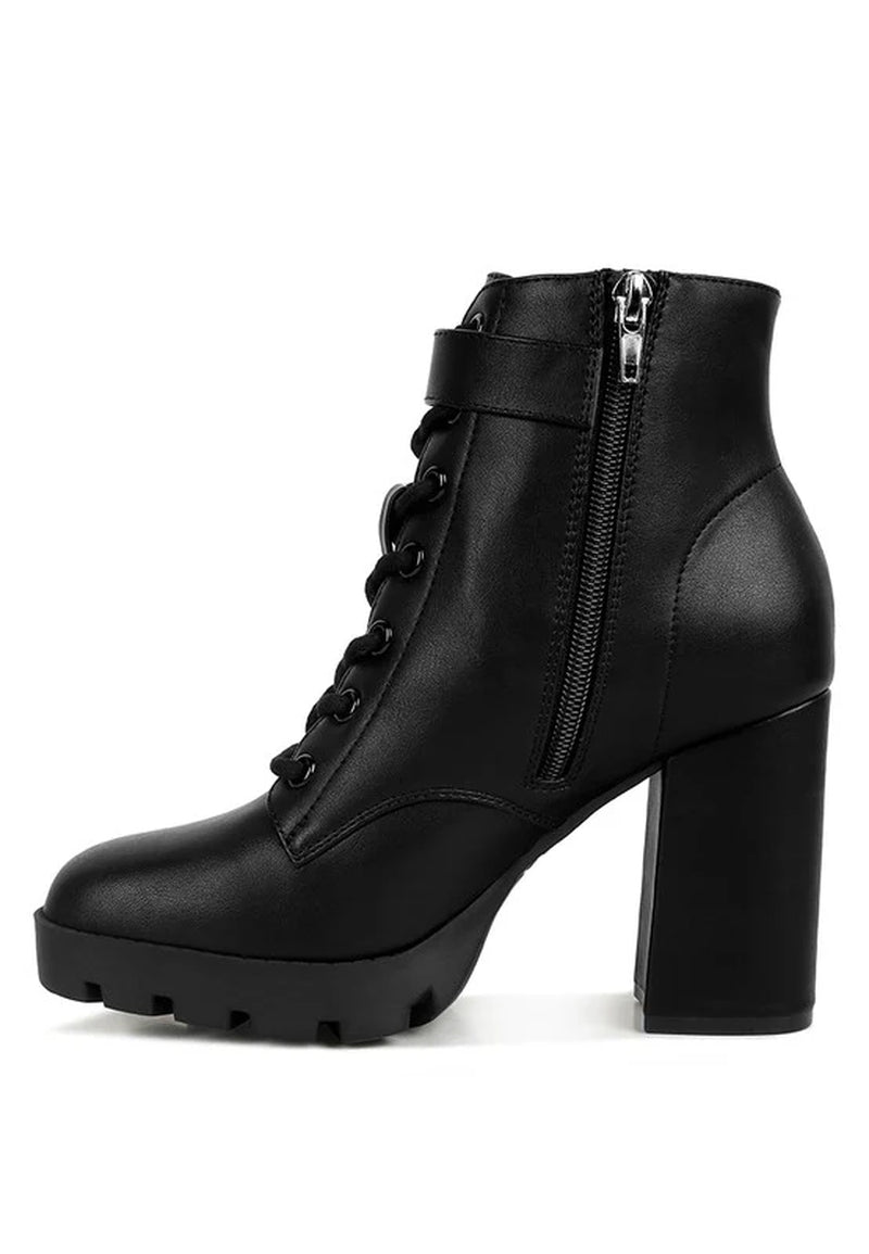 Grahams Faux Leather Lace up Boots