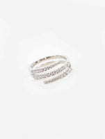 Stone Twist Adjustable Ring | Silver