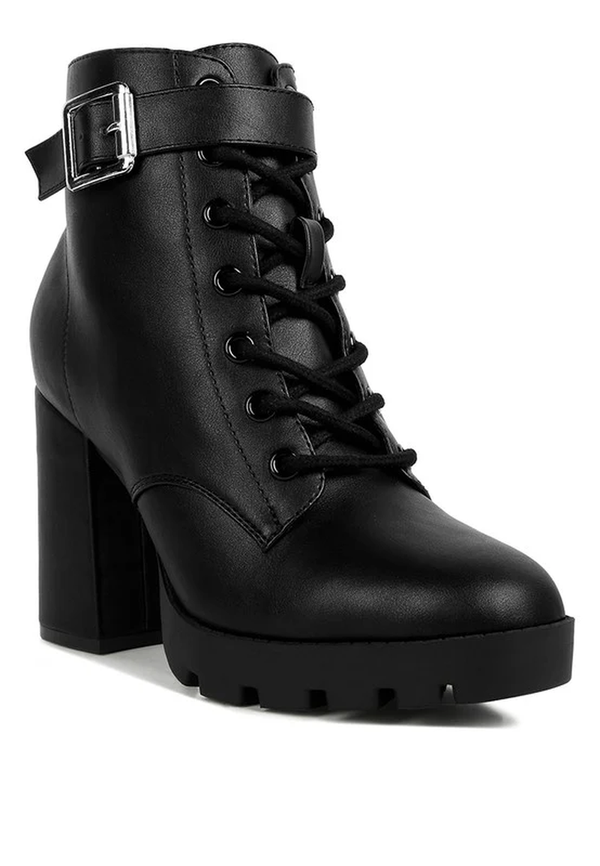 Grahams Faux Leather Lace up Boots