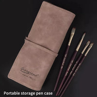 Acrylic Paint Brushes Oil Paint Brushes Artist Paint Brushes Set Bag Pack with Scraper 25 Pcs Gouache Wooden Handle Brushes