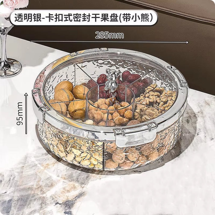 Ripple Seal Snack Box Compartment Food Storage Tray Dried Fruit Snack Tray Snacks Nuts Storage Box Dried Fruit Tray 정리함