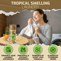 Laundry Scent Boosters Tropical Aroma Washer Beads and Deodorizer Supplies Fragrance Essentials for All Fabric Scented Bulk Odor Eliminator and Clothes Refresher Long Lasting Smell Remover