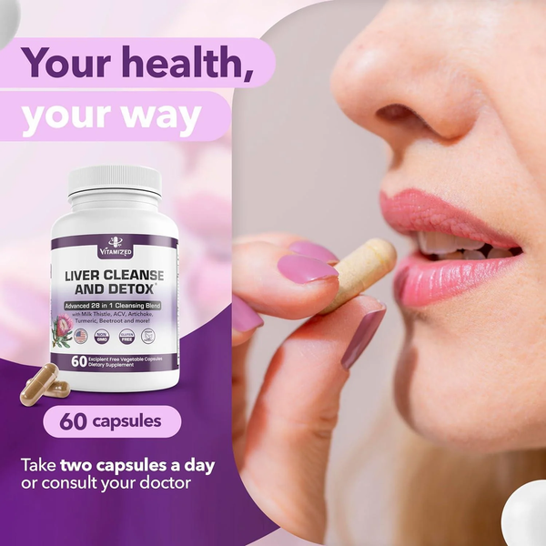 Liver Cleanse and Detox Formula Milk Thistle, Artichoke Extract, Dandelion, and Apple Cider Vinegar Liver Health Supplement