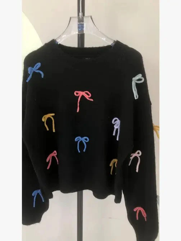 All over Bow Knit Sweater