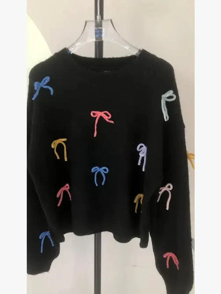 All over Bow Knit Sweater