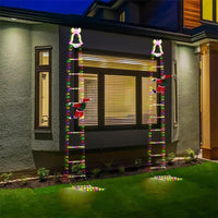 Christmas Santa Climbing Stairs Light (Static Santa Design) - Battery-Powered (Batteries Excluded), 8 Flashing Modes, Easy Installation & Durable, Festive Decor, Great Christmas Gift Option