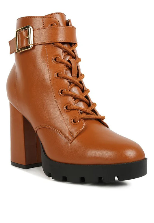 Grahams Faux Leather Lace up Boots