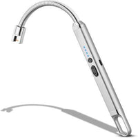 Electric Arc Flameless Lighter Windproof with Safety Lock USB Fast Charging Data Cable for Camping BBQ Candle