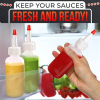 6 Pack 4Oz Small Squeeze Bottles for Liquids – Clear Condiment Squeeze Bottles for Sauces Ketchup Mustard Oil Syrups and Dressings with Measuring Scale – Easy to Use & Leak Proof