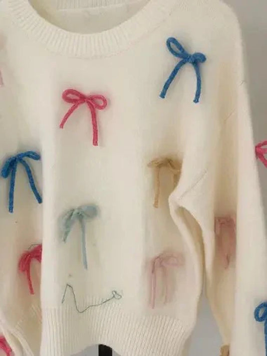 All over Bow Knit Sweater