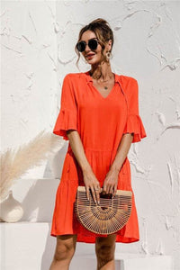 Tiered Short Sleeve Dress