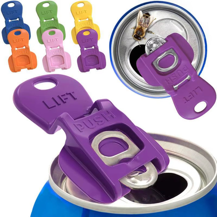 Easy Tab Opener&Drink Protector Coke Beverage Can Opener Plastic Simple Bottle Opener Sealing Dustproof Easy to Pull Can Opener