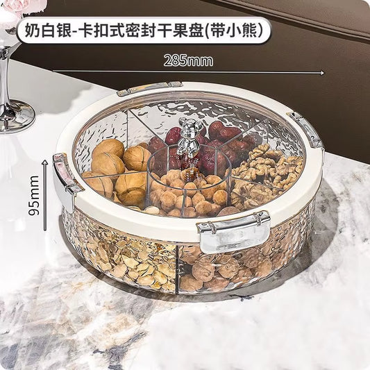 Ripple Seal Snack Box Compartment Food Storage Tray Dried Fruit Snack Tray Snacks Nuts Storage Box Dried Fruit Tray 정리함
