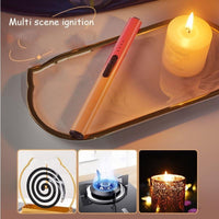 Electric Arc Flameless Lighter Windproof with Safety Lock USB Fast Charging Data Cable for Camping BBQ Candle