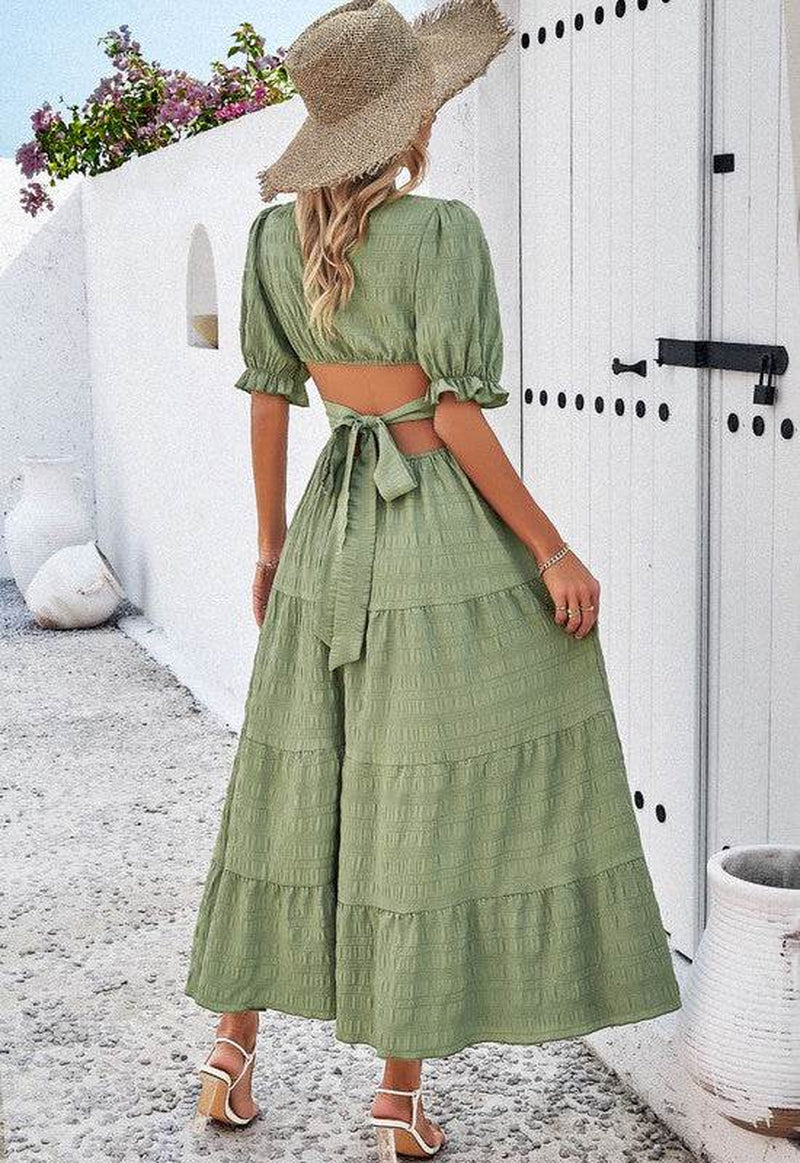 Open Back Midi Dress