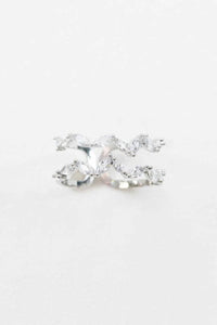 Stone Double Layer Adjustable Ring | Silver