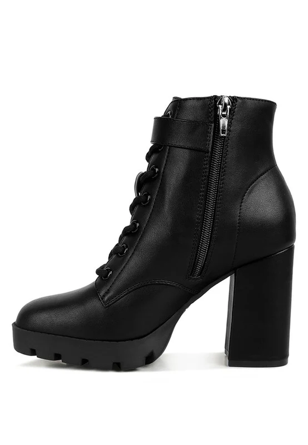 Grahams Faux Leather Lace up Boots