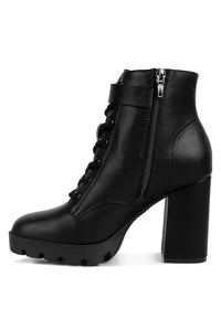Grahams Faux Leather Lace up Boots